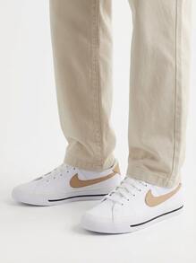 Nike Court Legacy Leather Comfortable Versatile Non-Slip Durable Low-Top GS Sneakers In White - White - View 2