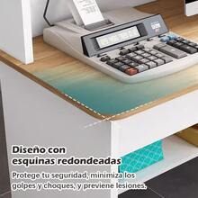 Recepcion Escritorio Con 2 Cajones Para Oficinas - Mostrador Para Negocio - Caqui - Ver 5