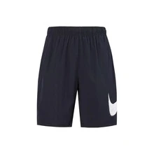 Nike شورت رياضي كاجوال للرجال من نايك بخاصية سحب الحبل وتجفيف سريع مع شعار نايك - الأسود - مشاهدة 10