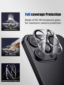 4pcs Compatible With Apple Models 1:1 3D Lens Protector Film, Fits 11/12/13Pro Msx/14pro Max/15pao Ma/16/16pro/16plus/16pro Max/16e/17/17 Air/17 Pro/17 Pro Max Full Series, Anti-Scratch, Anti-Drop Applicable To Daily Shield, Office, Home Phone Camera Cover Waterproof Shockproof Anti-Fall Scratch Resistant - Clear - View 3