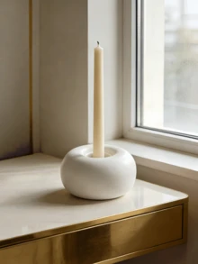 1pc White Candle Holder Set - Creative Minimalist Home Decor, Suitable For Dining Table And Desk, Perfect For Christmas And New Year Decoration - Multicolor - View 9