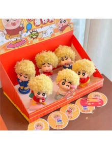 6pcs Explosion Head Cute Blind Box Decorations, Creative Niche Birthday Gift, Crayon Shin-Chan Peripheral Blind Box Gift, Random Explosion Head Style - Multicolor - View 6