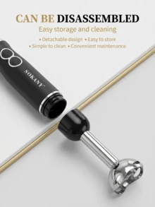 SOKANY 这款强劲的电动搅拌机是一款便携式手持搅拌机，功率达400瓦，具备两种搅拌速度和一个涡轮增压模式。它配备304不锈钢刀片，符合人体工程学的设计，非常适合制作汤、冰沙、果泥和果汁。 - 黑色 - 查看 8