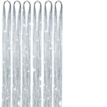 6件/套 1200片银色闪光发丝接发，耐热闪亮发饰发辫发夹，女士适用（银色） - 銀色 - 查看 17