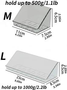 1pc Minimalist Transparent No-Drill Triangle Storage Box, Wall-Mounted Bathroom Organizer Rack For Toiletries Bathroom Accessories - Clear - View 3