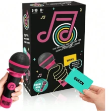 Grab Mic Game, Family Party Karaoke Game, 2-10 Players- Board Game Bad Singers With 250 Lyrics (125 Cards) Hilarious Game Nights& Birthday Party- Makes A Great Music Lovers, Karaoke Or Singing- Adult Great Date Nights - micro - Xem 10