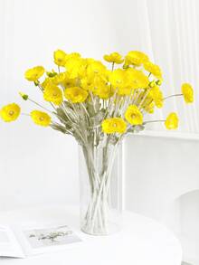1/3/6支装仿真罂粟花，58厘米仿真花，适用于墙面、客厅、卧室、婚礼、派对装饰、桌面摆设、家居、厨房、婚礼中心装饰、办公室、花园、户外、房屋、庭院装饰，春夏秋冬皆宜。 - 黃色 - 查看 3