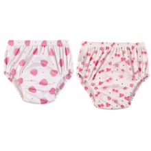 3条装婴儿如厕训练裤，防水防漏可重复使用透气印花尿布内裤，男女通用 - 淺粉色 - 查看 20