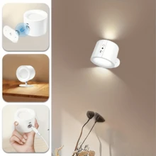 2个/1个LED双面发光磁吸壁灯，LED双面磁吸柜灯，360°旋转，USB充电，三级调光，触摸和遥控，LED床头灯，室内照明，适用于客厅、卧室、走廊、床头，现代壁灯装饰，家居装饰照明，走廊照明，卧室装饰，现代装饰，展厅照明 - 彩色 - 查看 5