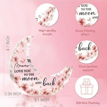 1件“奶奶爱你到月球再返回”礼物，月亮形状亚克力牌，孙辈送给奶奶的最佳生日礼物 - 彩色 - 查看 7