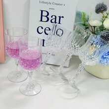 8/6/4/2/1pc Reusable Transparent Stemware, Elegant And High-End, Suitable For Holidays, Weddings, Halloween, Christmas, Various Events And Parties, Durable And Easy To Clean - Clear - View 10