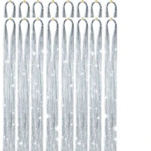 6件/套 1200片银色闪光发丝接发，耐热闪亮发饰发辫发夹，女士适用（银色） - 銀色 - 查看 20