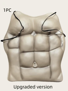 1pc Christmas Costume Party Prank EVA Fake Chest Muscle Belly, Unique Funny Macho Fake Muscle Block [Random Style, No Distinction]