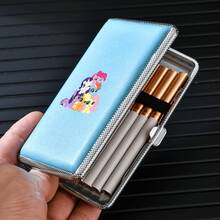 MY LITTLE PONY 1个100毫米香烟收纳盒，小马宝莉卡通可爱香烟盒，加长仿皮带，仿皮精致男士黑色香烟盒，女士简约香烟盒，高端节日礼物，数百种配件。 - 彩色 - 查看 5