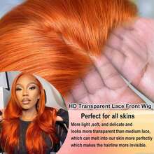 Body Wave Blended Human Hair Wig Pre Everything Ready To Wear Wigs13x4 Glueless Wigs Human Hair Pre Plucked Body Wave Lace Front Wig Beginner Friendly 18 Inch #350 Ginger - S350 - View 3