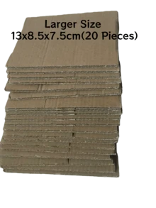 20 cajas de cartón, tamaño grande 13x8.5x7.5cm, tamaño pequeño 12.5x8x4cm, paquetes de envío de papel corrugado, cajas de embalaje para regalo sorpresa, cajas de envío para pequeños negocios - Marrón - Ver 13