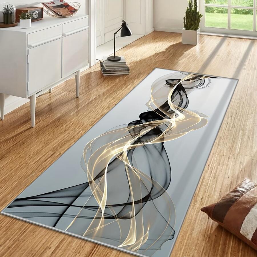 1pc Long Runner Rug, Modern Minimalist Luxury High-End Carpet For Living Room, Sofa, Coffee Table, Bedroom, Study, Bedside, Decorative Rug, Washable - Multicolor - View 1