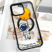 Funda de acrílico mate magnética para teléfono,Patrón de Astronauta con globo,borde flexible de silicona con acabado mate,Función de succión magnética,Para Apple 17Air/16E/15/14/13/12/11/XR/XS/PRO/PLUS/PROMAX/MINI, Galaxy S/A/M 26/25/24/23/56/55/54/53/36/35/34/33/32/16/15/14/13/12/06/05/04/03/02 FE/Plus/Ultra, Poco/Redmi/Note 13/12/11/10/9/8/X7/X6/X5/X4/M6/M5/M4/F7/F6/F5/C75/C65/C40, G84/82/71/54/52/51/34/24/22/13/04/E40/E22/E20/E14/Edge30,Infinix Note40|Hot30|Gt20, Es ideal para una variedad de ocasiones festivas como san valentín, halloween, navidad y año nuevo. Es ideal para uso personal o como regalo. - Negro - Ver 1