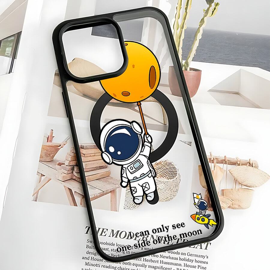 Funda de acrílico mate magnética para teléfono,Patrón de Astronauta con globo,borde flexible de silicona con acabado mate,Función de succión magnética,Para Apple 17Air/16E/15/14/13/12/11/XR/XS/PRO/PLUS/PROMAX/MINI, Galaxy S/A/M 26/25/24/23/56/55/54/53/36/35/34/33/32/16/15/14/13/12/06/05/04/03/02 FE/Plus/Ultra, Poco/Redmi/Note 13/12/11/10/9/8/X7/X6/X5/X4/M6/M5/M4/F7/F6/F5/C75/C65/C40, G84/82/71/54/52/51/34/24/22/13/04/E40/E22/E20/E14/Edge30,Infinix Note40|Hot30|Gt20, Es ideal para una variedad de ocasiones festivas como san valentín, halloween, navidad y año nuevo. Es ideal para uso personal o como regalo. - Negro - Ver 1
