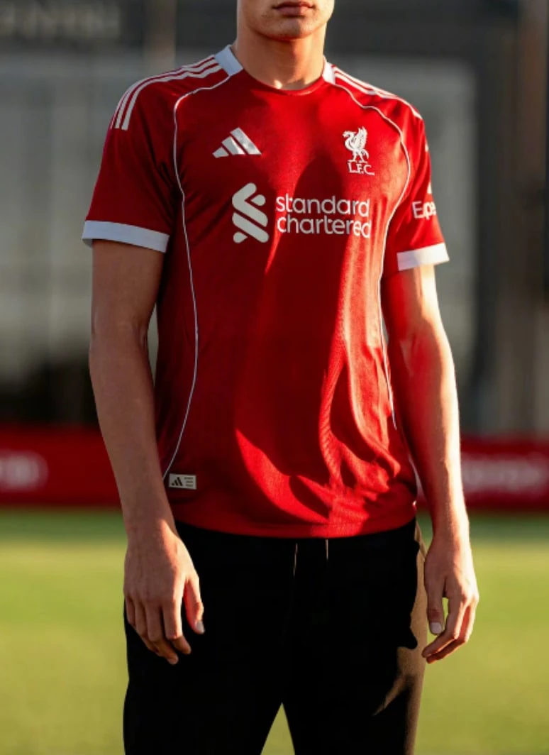 Adidas AEROREADY 25/26 Season Home Slim Fit Soccer Jersey, Unisex - Strawberry Red - View 1