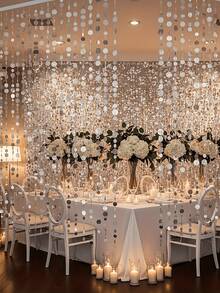 Bộ sequin màu xám bạc, phụ kiện cưới lấp lánh mộng mơ, đồ trang trí treo bằng PVC dùng làm phông nền cổng cưới, rèm ngăn phòng, phù hợp cho các bữa tiệc và lễ kỷ niệm tại nhà, chất liệu bền nhẹ. - nhiều màu - Xem 6