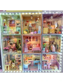 新款艺术新创意DIY梦幻空间场景屋音乐梦幻微景观手工DIY玩具，生日新年礼物 - 彩色 - 查看 1