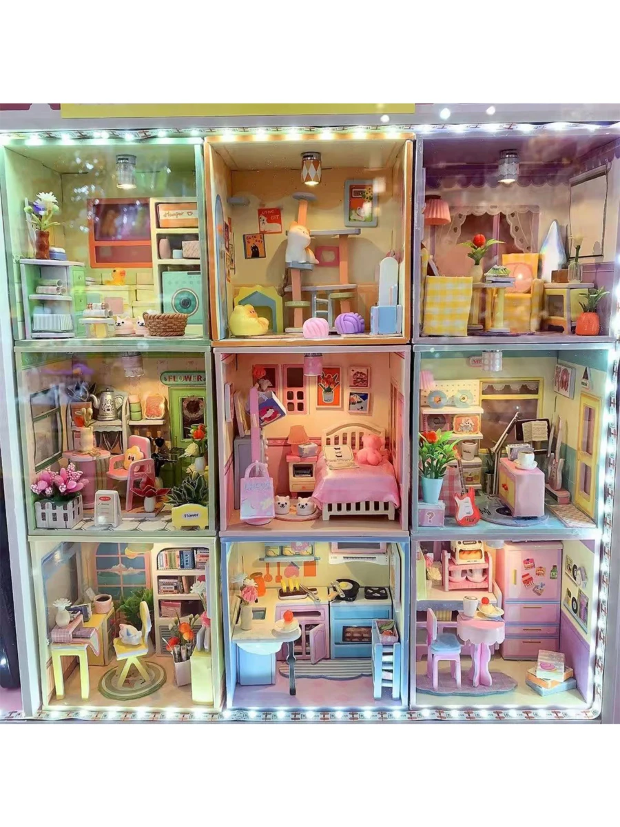 新款艺术新创意DIY梦幻空间场景屋音乐梦幻微景观手工DIY玩具，生日新年礼物 - 彩色 - 查看 1