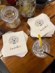 20/ 40pcs Custom Face, Text, And Name Napkins, Personalized Wedding Napkins, Disposable Decorative Napkins For Pet's Birthday, Wedding Banquet, Napkins Perfect For Engagement Party, Wedding, And Other Occasions, To Use And Touch, Ideal For Party And Birthday Decorations, Customized Party Napkins - White - View 11