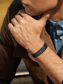 Men's Magnetic Copper Bracelet, Adjustable Size, Cross Design, Ideal Gift For Him, Fashion Accessory, Wearable Charm - Cross Bracelet - View 4