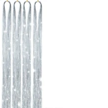 6件/套 1200片银色闪光发丝接发，耐热闪亮发饰发辫发夹，女士适用（银色） - 銀色 - 查看 11