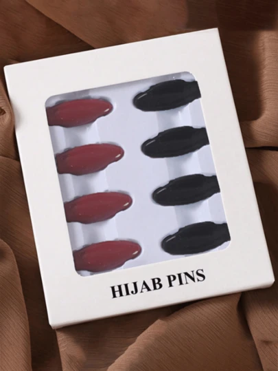 8pcs Women's Fashion Colorful Scarf Hijab Pins, Dopamine Colorful Brooch Pins