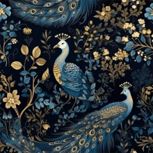 17.7in*6.5/9.8ft Peacock Pattern Self-Adhesive Wallpaper, Waterproof Removable Plant Wall Sticker, Elegant Wall Mural, Home Decor, Wall Art - Multicolor - View 13