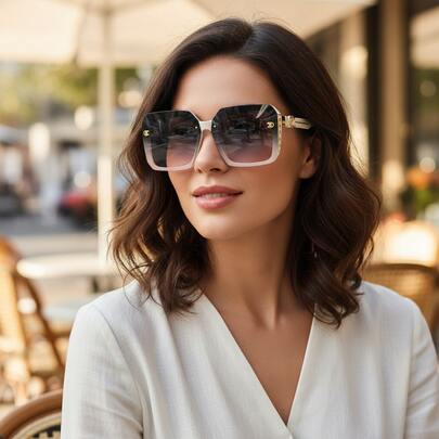 1pc/2pcs/3pcs Multi-Color Oversized Square Retro Fashion Glasses For Women, Full Frame Multifunctional Y2K Style Glasses, Suitable For Holidays, Travel, Beach, Parties, Driving, Fishing, Birthday Gifts, Daily Wear