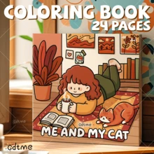 GDTME Coloring Book "My Life With Cats", 24 Pages Of Warm And Cute Moments, Relaxing Coloring Experience With Pearlescent Paper Cover. Suitable As Birthday Gift For Friends, Valentine's Day Or Women's Day Gift, Back To School Or Easter Gift, Coloring Hobby Stationery, Office Supplies. - Multicolor - View 11