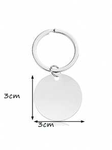 1pc Personalized Photo Engraved Keychain | Pet Photo Keychain | Picture Keychain | Animal Portrait | Line Art | Laser Engraved | Dog Cat, Valentine's Day Gift Anniversary Gift Best Gift For Her/Him Keychain - Silver - View 8