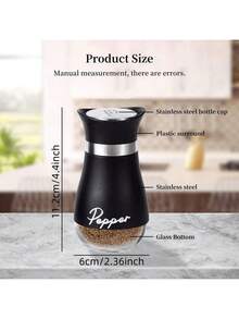 Juego de 2 saleros y pimenteros recargables de 3.4 oz, con tapa de acero inoxidable, adecuado para el hogar, la cocina, el restaurante, el picnic, también como regalo de decoración del hogar - Multicolor - Ver 4