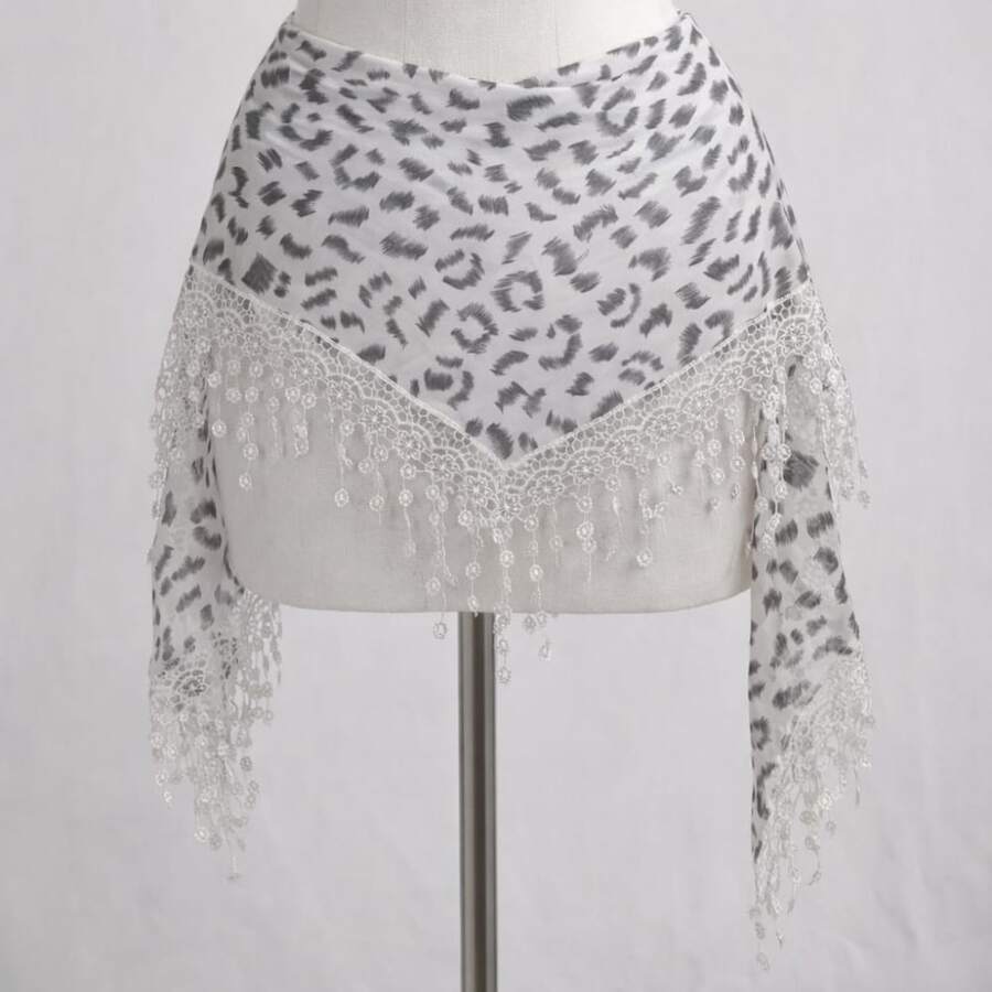 Belly Dance Scarf With Stones And Coins, Luxury, Various Models - New Release - 黑與白 - 查看 1
