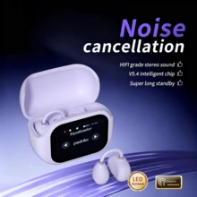 GTEQY Bluetooth Earbuds With LED Touchscreen & Real-Time Translation | Noise Cancelling, Bluetooth 5.4, 10H Playtime | Personalized Screen & Ergonomic Design - Màu tím - Xem 4