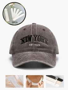 2pcs Vintage Embroidered Adjustable Hats, Unisex, Suitable For All Seasons, Ideal For Valentine's Day, Wedding, Christmas, Back To School, Father's Day, Outdoor Sports & Travel, Sun Protection, Versatile Gift, Available In Black, Pink, Purple, Yellow, Casual Headwear, Men's Caps - Black+Gray - View 7