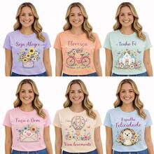 Kit 4 Blusas Femininas Estampadas Moda Casual Malha Premium  P M G GG - Multicolorido - Visão 1