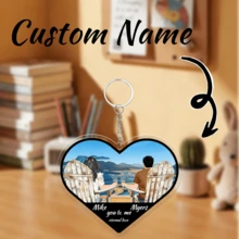 定制情侣祝福语亚克力钥匙扣，个性化钥匙扣，情侣钥匙扣，情人节礼物，生日礼物，周年纪念礼物，情侣礼物，家居装饰，纪念品，可爱，高品质，生日礼物，结婚纪念日纪念品 - 彩色 - 查看 8