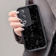 镂空花朵TPU防震手机壳，加厚防滑保护套，兼容华为、荣耀、红米、三星Galaxy S26、S26 Plus、S26 Ultra等机型。 - 黑色 - 查看 3