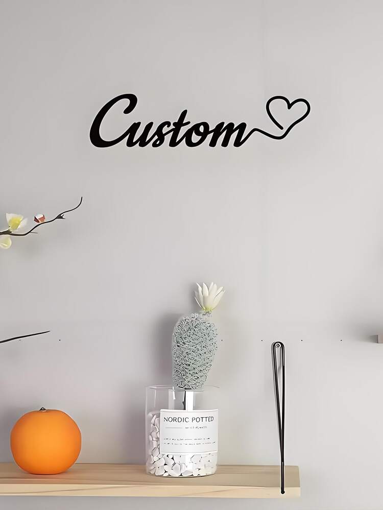 1pc Personalized Custom Removable Wall Decals Stickers For Home Decor, Modern Contemporary Art Design Family Theme, Fit For Glass Window Bedroom Wedding Valentine's Day Gift, Multi Colors Black Pink Red White Yellow Gold Green - Multicolor - View 4