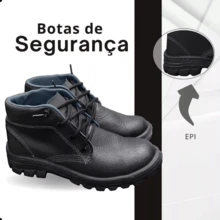 Men's Leather Safety Boot, Professional Black, Durable, Reinforced Toe, Lace-Up - 黑色 - 查看 2