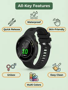 一套硅胶表带，兼容 Garmin Forerunner 55，20mm 柔软硅胶材质，也适用于 Forerunner 158/645/245/Venu/Watch Active 2/Galaxy Watch 4 42MM，同时兼容其他 20mm 表带，男女皆宜。 - 20mm - 查看 12