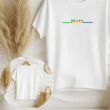 Women's Plus Size Printed T-Shirt Brazil Cup Brazilian Championship 100% Premium Cotton Summer Gym Workout Blouse Brazilian Shirt - trắng - Xem 4