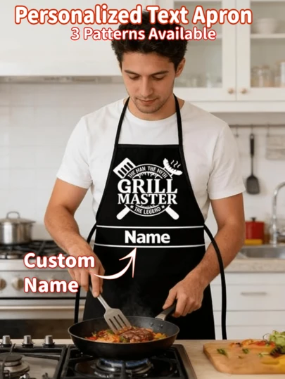 1 قطعة من المريلة المخصصة للأم والرجال والنساء، مطبوع عليها نص مضحك، مريلة طباخ للمطبخ مخصصة، مقاومة للماء، يمكن تخصيصها بالصور والشعارات والأسماء، مناسبة كهدية لعيد الأم والأب وعيد الحب وأعياد الميلاد والتخرج والزفاف