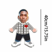 1pc Customized Pillow - Personalized Face, Plaid Design. Unique & Breathable, Suitable For Her, Him, Them, Boyfriend, Girlfriend, Dad, Mom, Family, Friends, Anniversary, Mother's Day, Birthday, Valentine's Day, Christmas, Halloween, Graduation, Father's Day, Wedding, Homemaker, Sofa, Bed, Car, Tea Room, Bedroom, Bathroom, Living Room, Dining Room - Multicolor - View 12