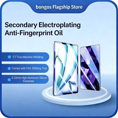 2片装iPad高清钢化玻璃屏幕保护膜+屏幕保护膜对准工具套装（易于贴合）- 精准开孔，适用于多种iPad型号