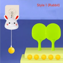 1pc Hanging Ping Pong Trainer, Creative Indoor Door Frame Suspension Automatic Collection Table Tennis Sports Training Coordination Reaction Ability - Multicolor - View 2